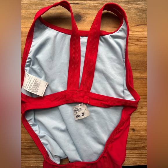 Nike Red One-Piece Swimsuit Women’s Size 4 Athletic Swimwear - Picture 3 of 6